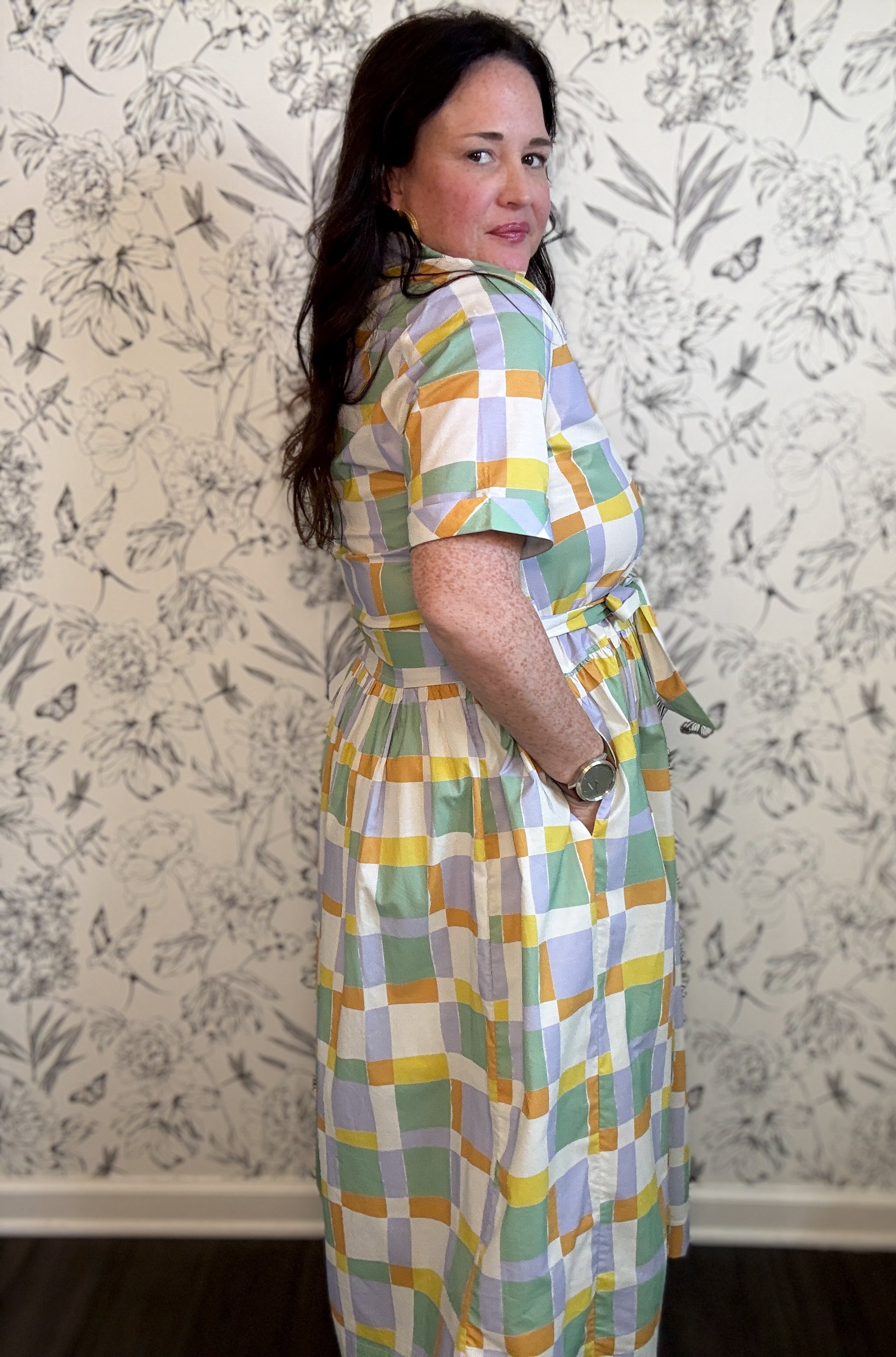 The Jenny Lynn Abstract Belted Midi Dress - Best & Co. Boutique