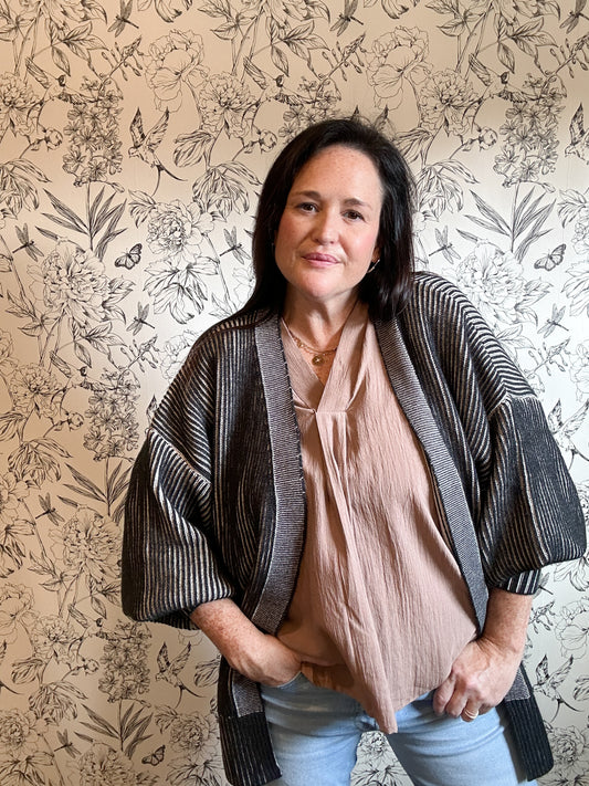 The Tilly Black and White Cardigan - Best & Co. Boutique