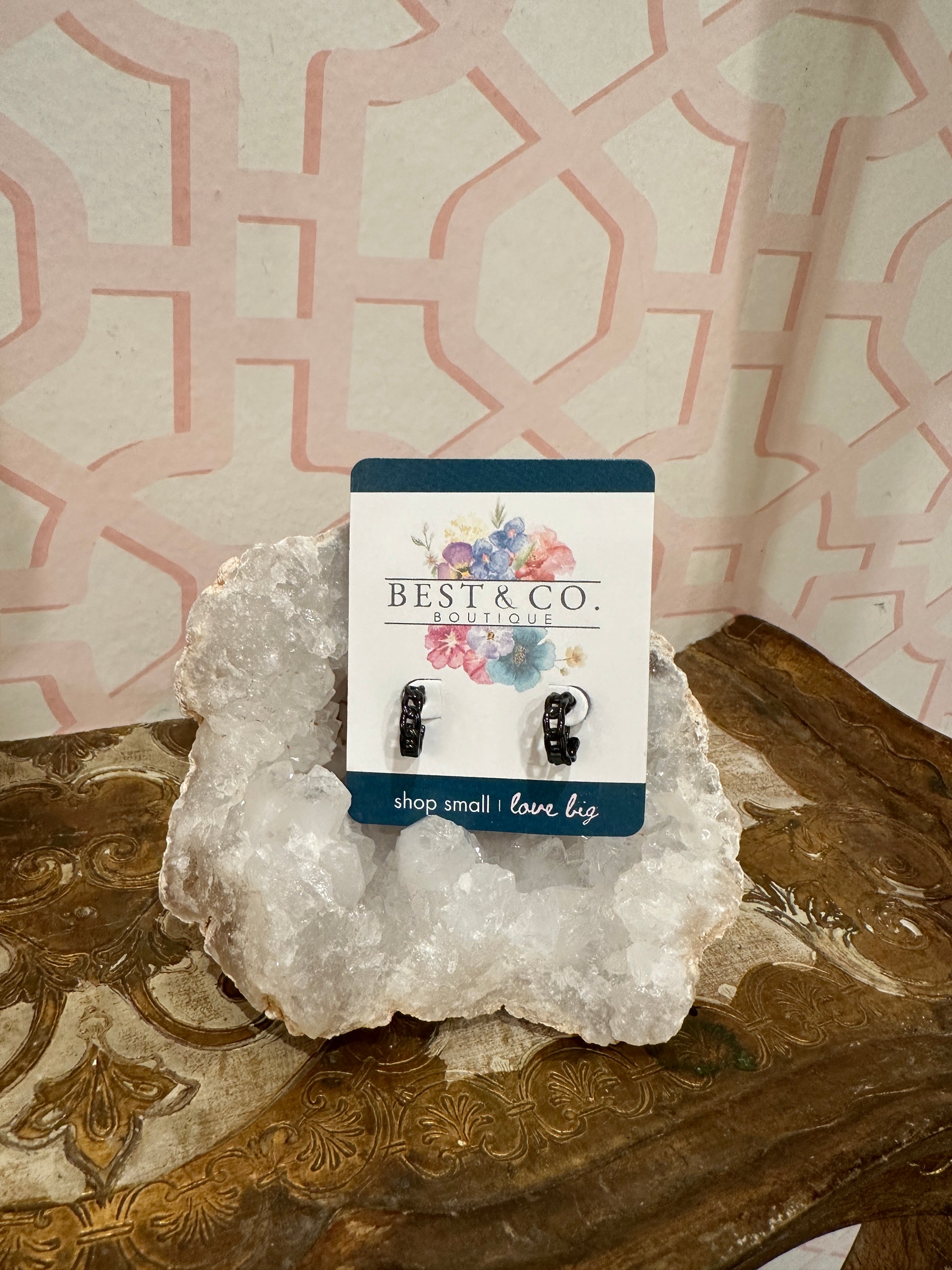 Black Chain Huggies - Best & Co. Boutique