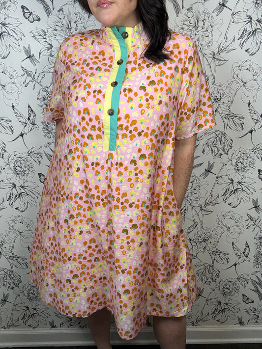 pink, red, yellow mini with green yellow contract neck ENTRO CURVY
