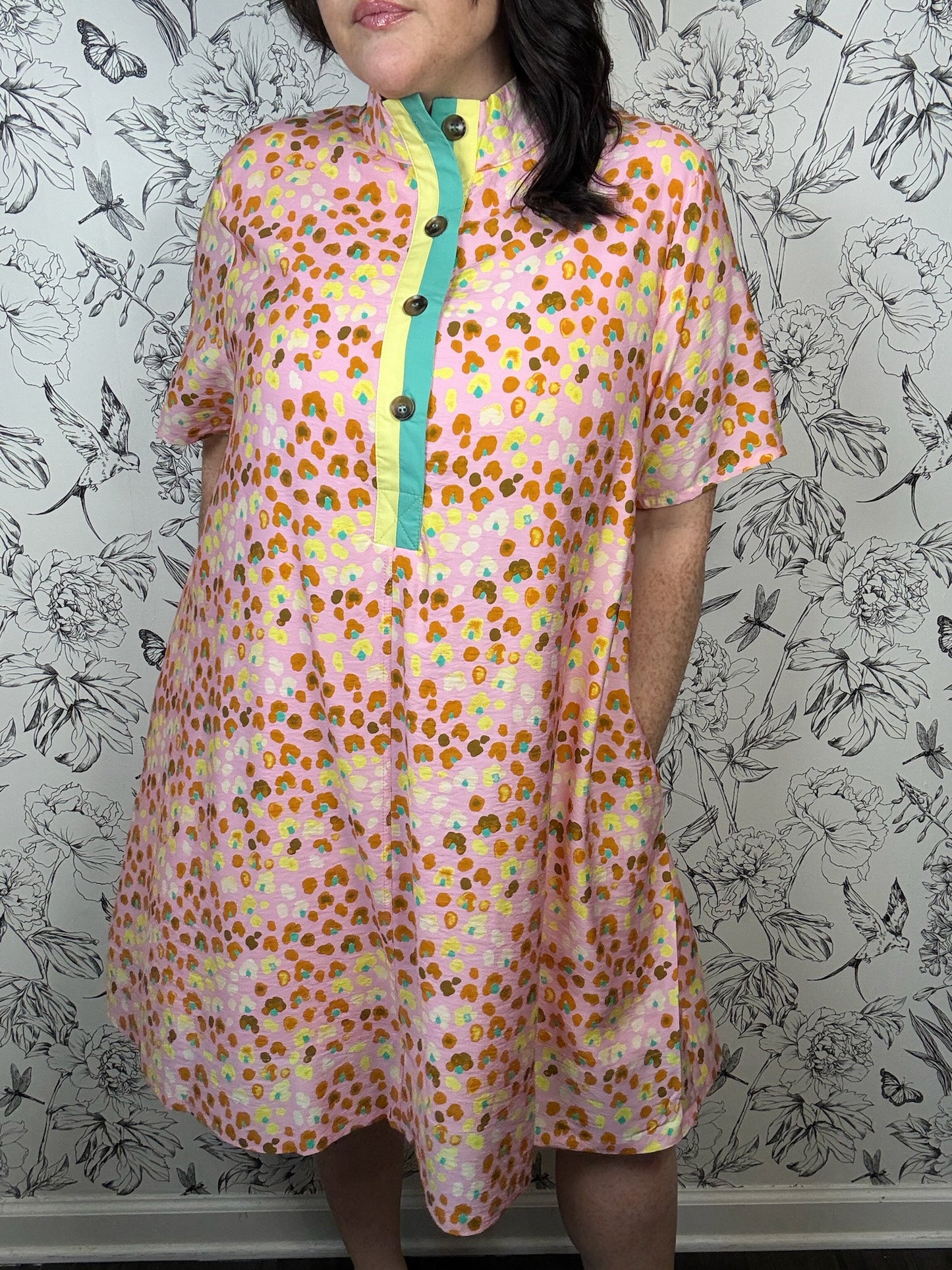 pink, red, yellow mini with green yellow contract neck ENTRO CURVY