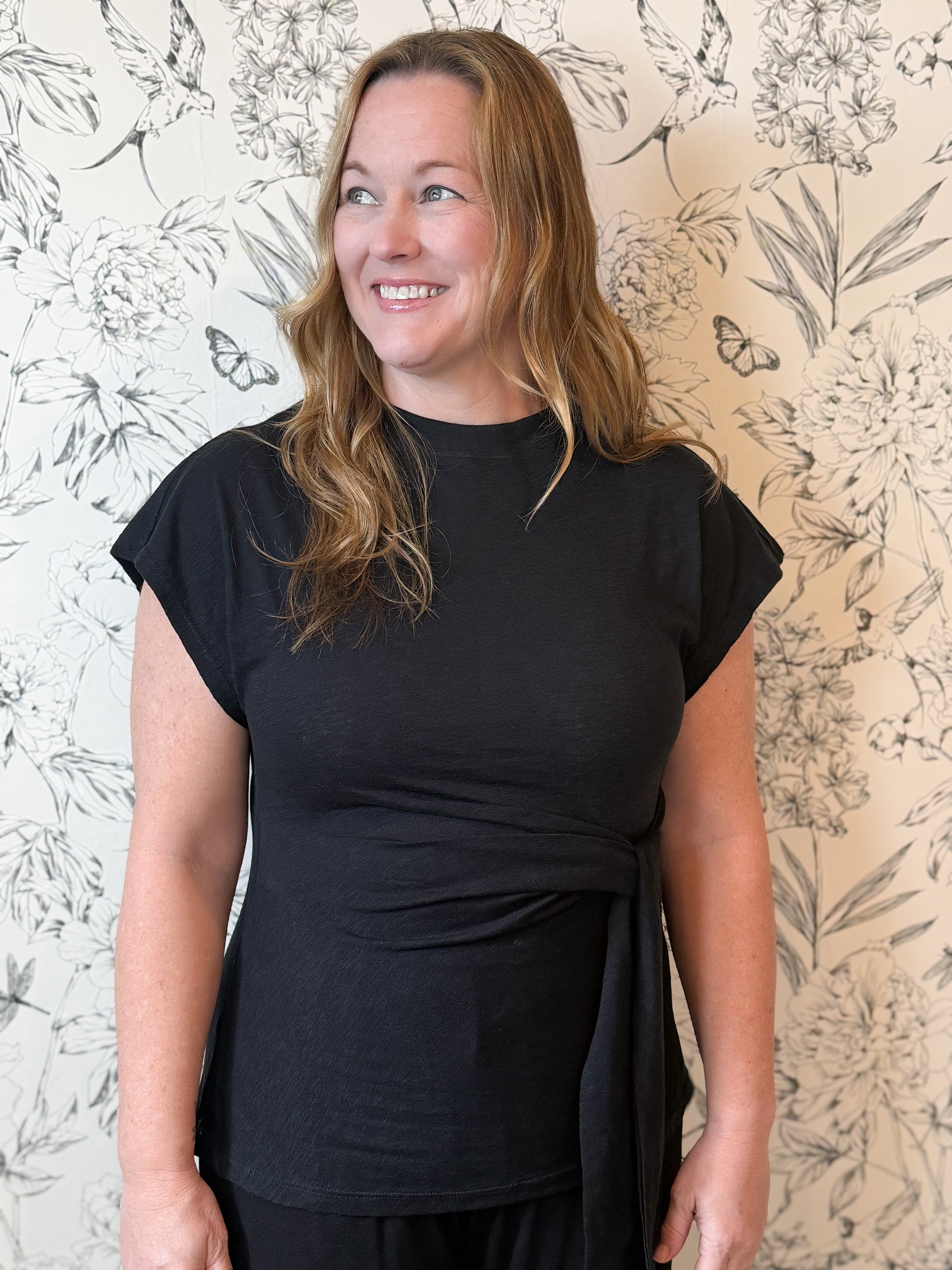 The Bridget Black Tie Blouse - Best & Co. Boutique