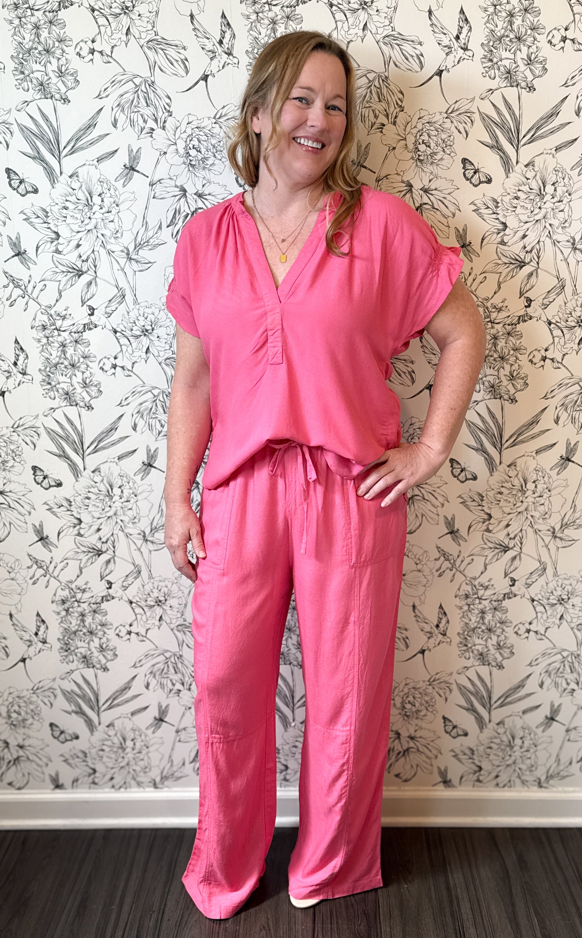 The Hibiscus Drawstring Trouser - Best & Co. Boutique