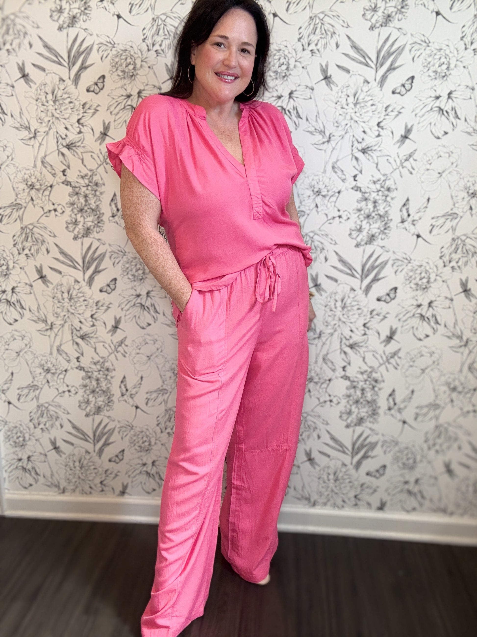 The Hibiscus Drawstring Trouser - Best & Co. Boutique