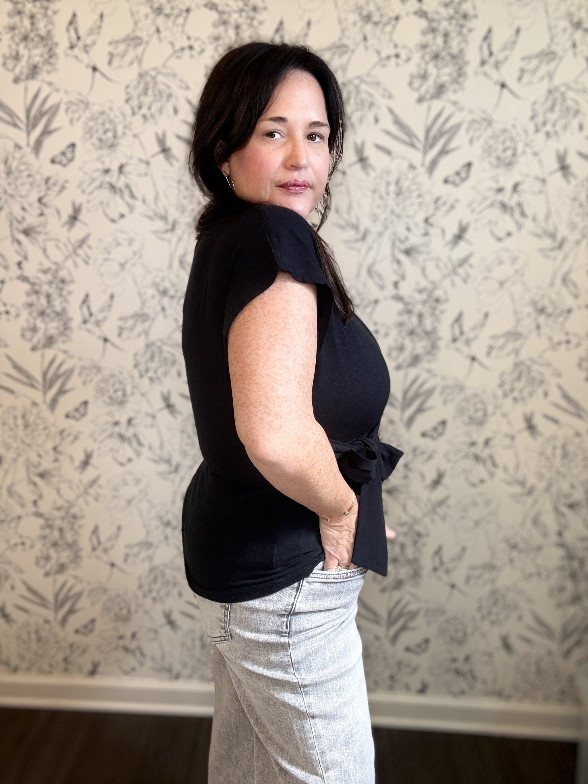 The Bridget Black Tie Blouse - Best & Co. Boutique