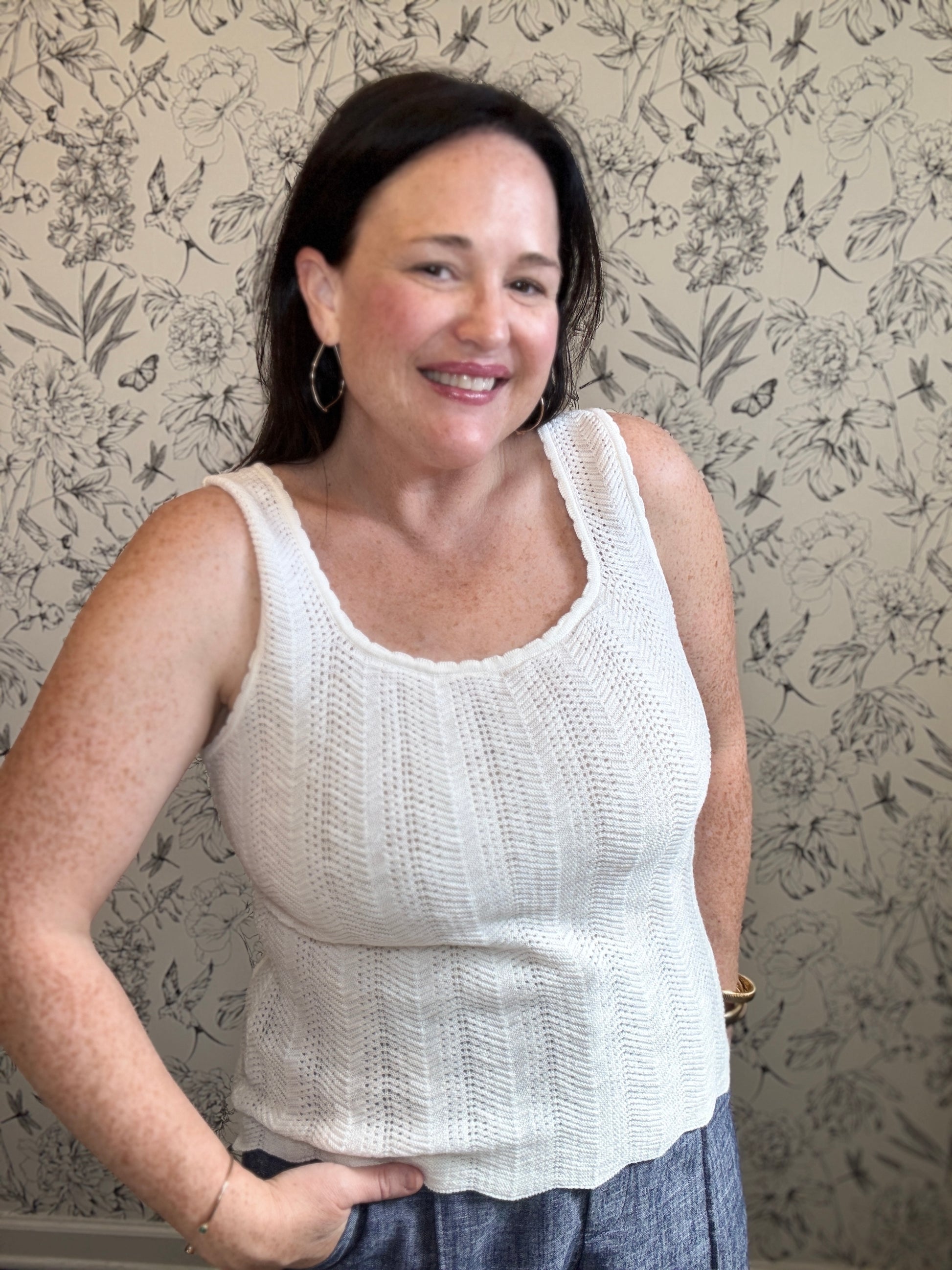 Pearl Crochet Tank - Best & Co. Boutique