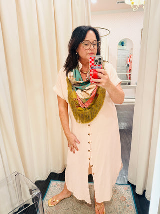 Crane Fringe Scarf
