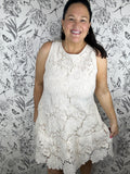 ivory lace mini dress with bow back FATE