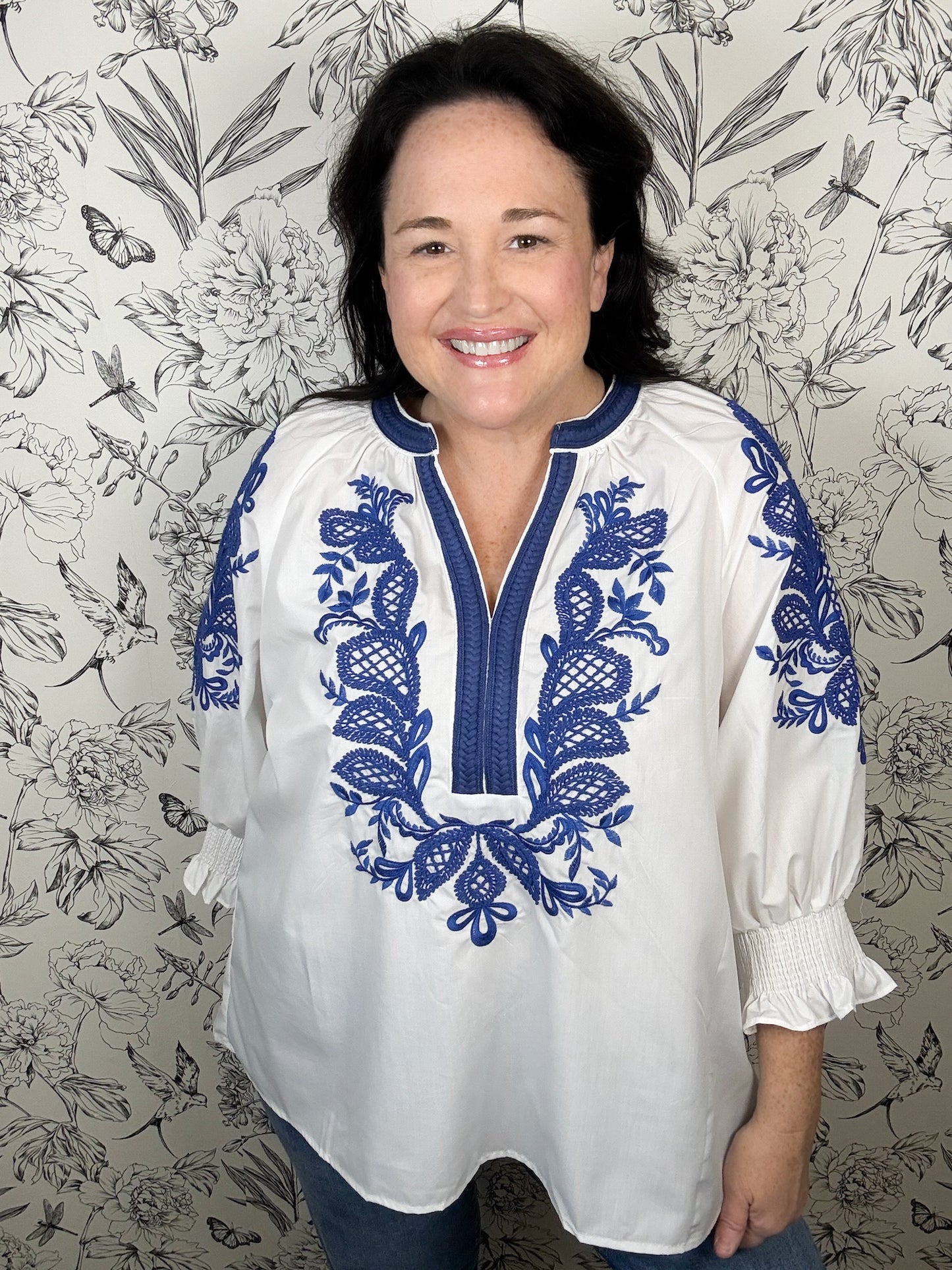 Seaside Stitch Embroidered Curvy