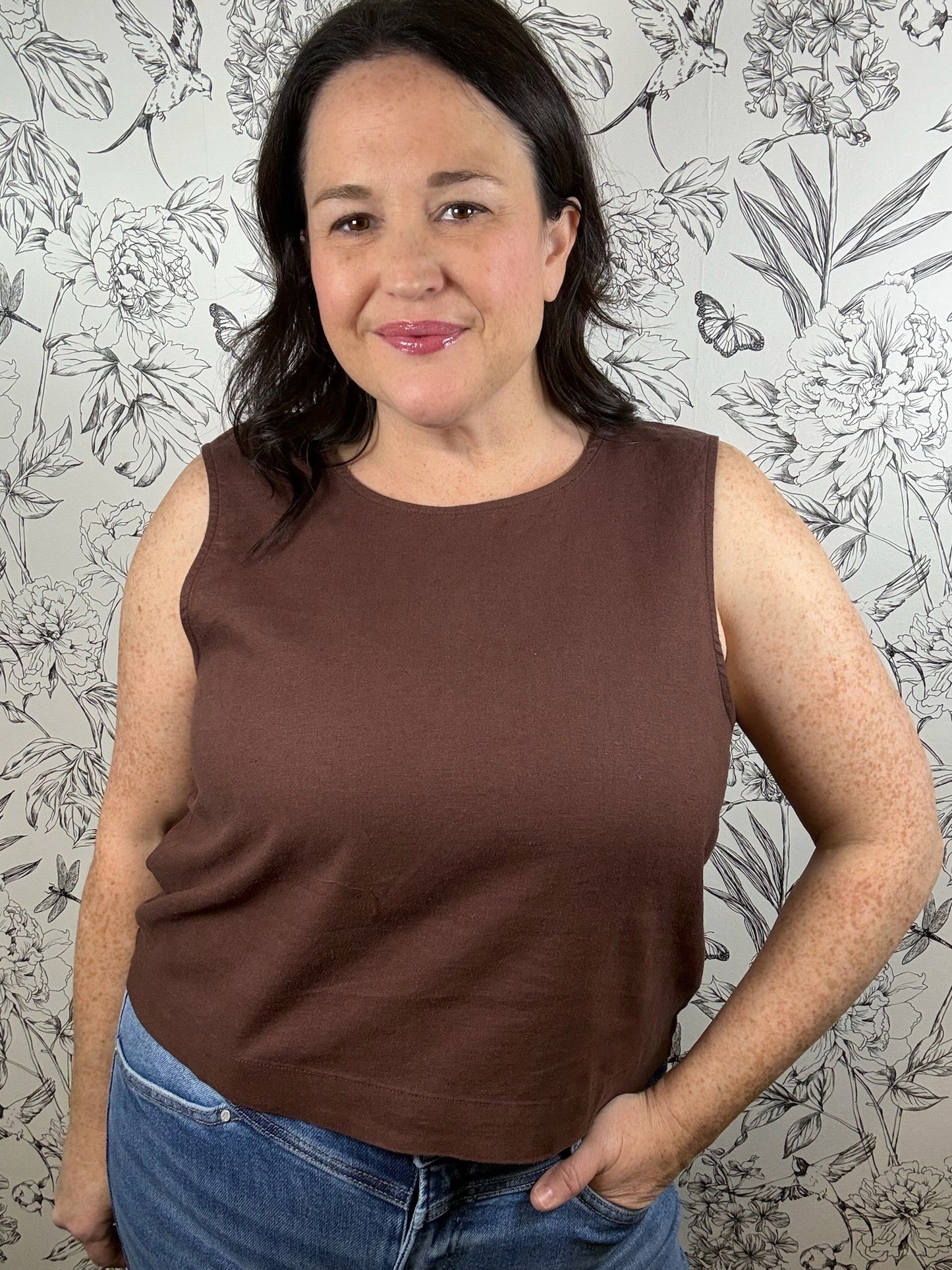 sloane cherry chocolate linen tank Z SUPPLY