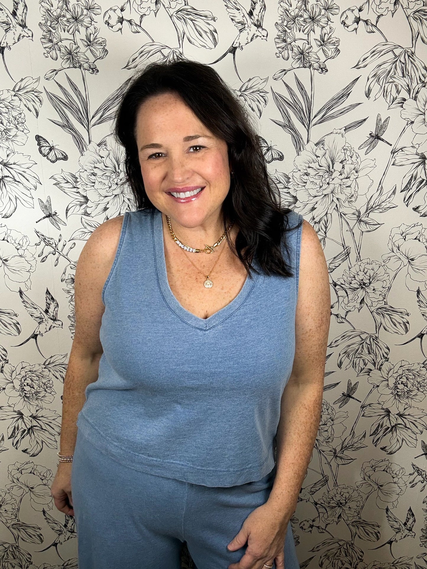 Sloane V-Neck Denim Tank