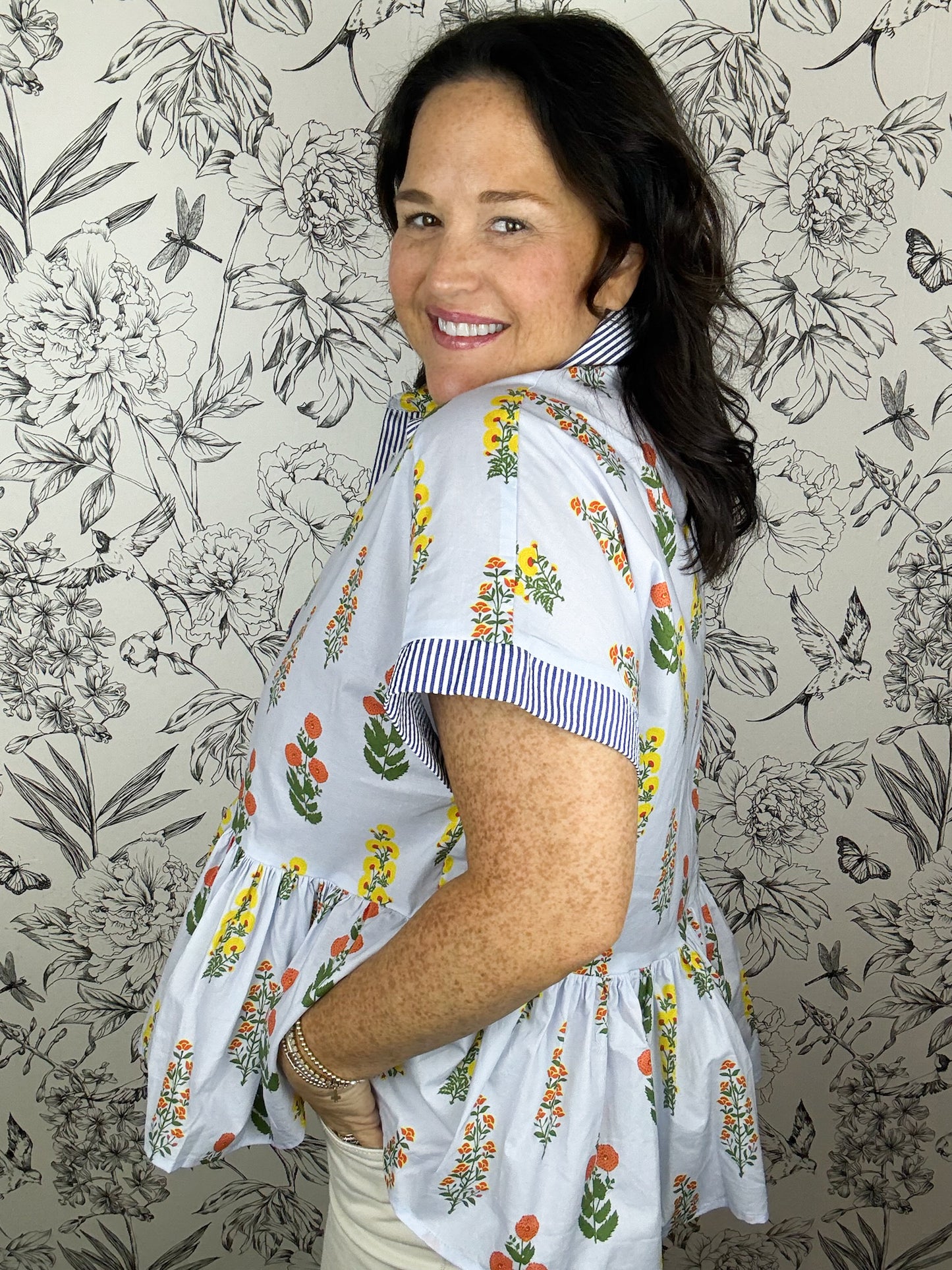 Bayside Bloom Button Up