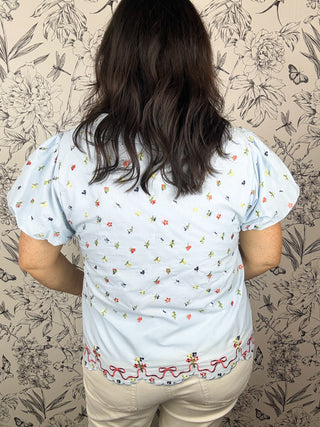 Something Blue Embroidered Blouse