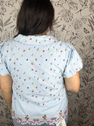 Something Blue Embroidered Blouse