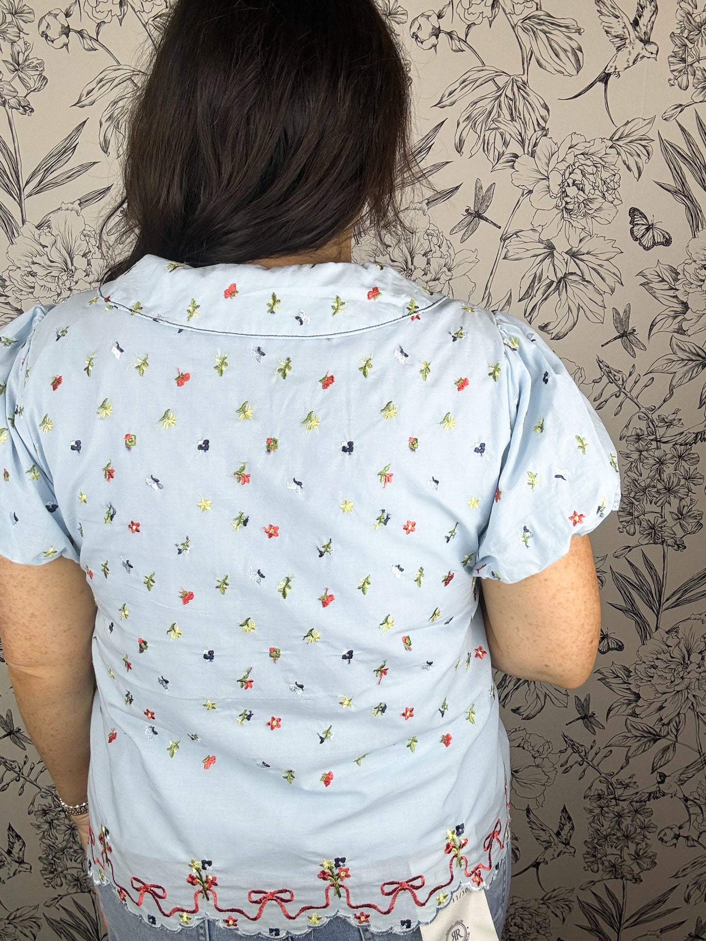 Something Blue Embroidered Blouse