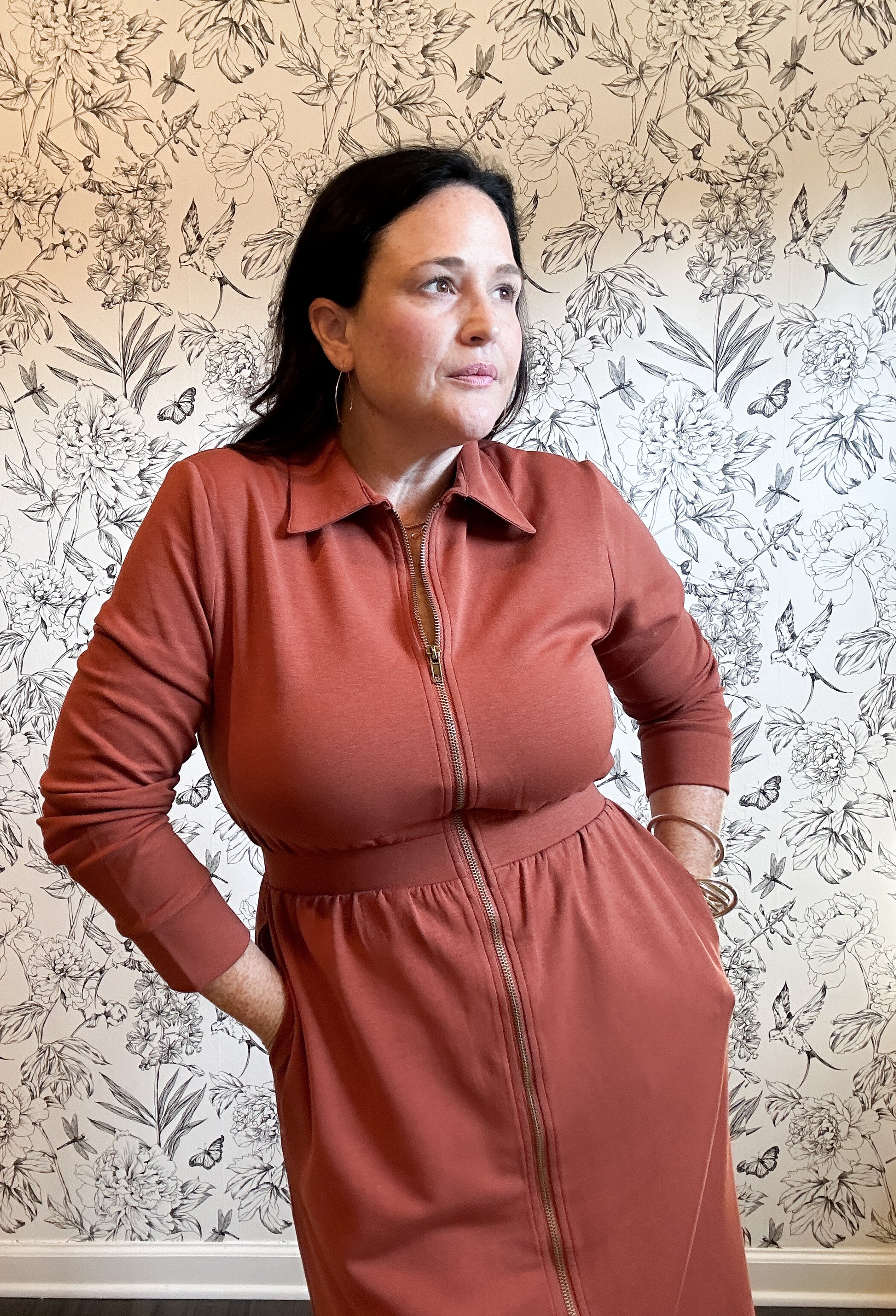 The Darcy Textured Zip Up Midi Dress - Best & Co. Boutique