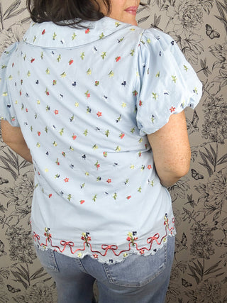 Something Blue Embroidered Blouse