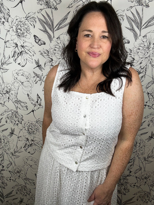 white eyelet tank ENTRO