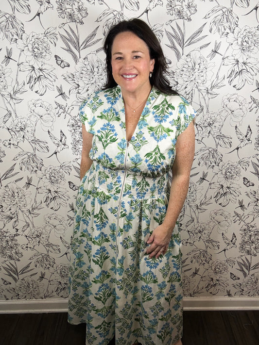 floral zip up midi dress SHE & SKY Curvy