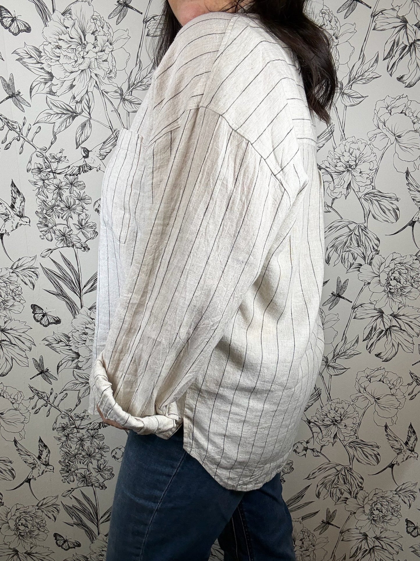 Alfie Stripe Linen Button Up