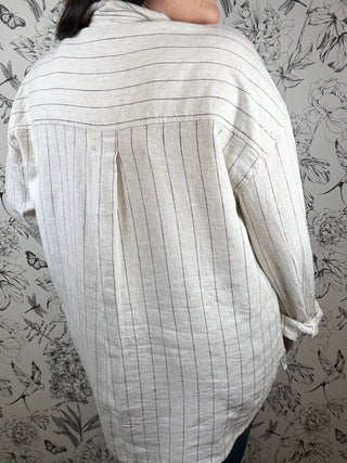 Alfie Stripe Linen Button Up