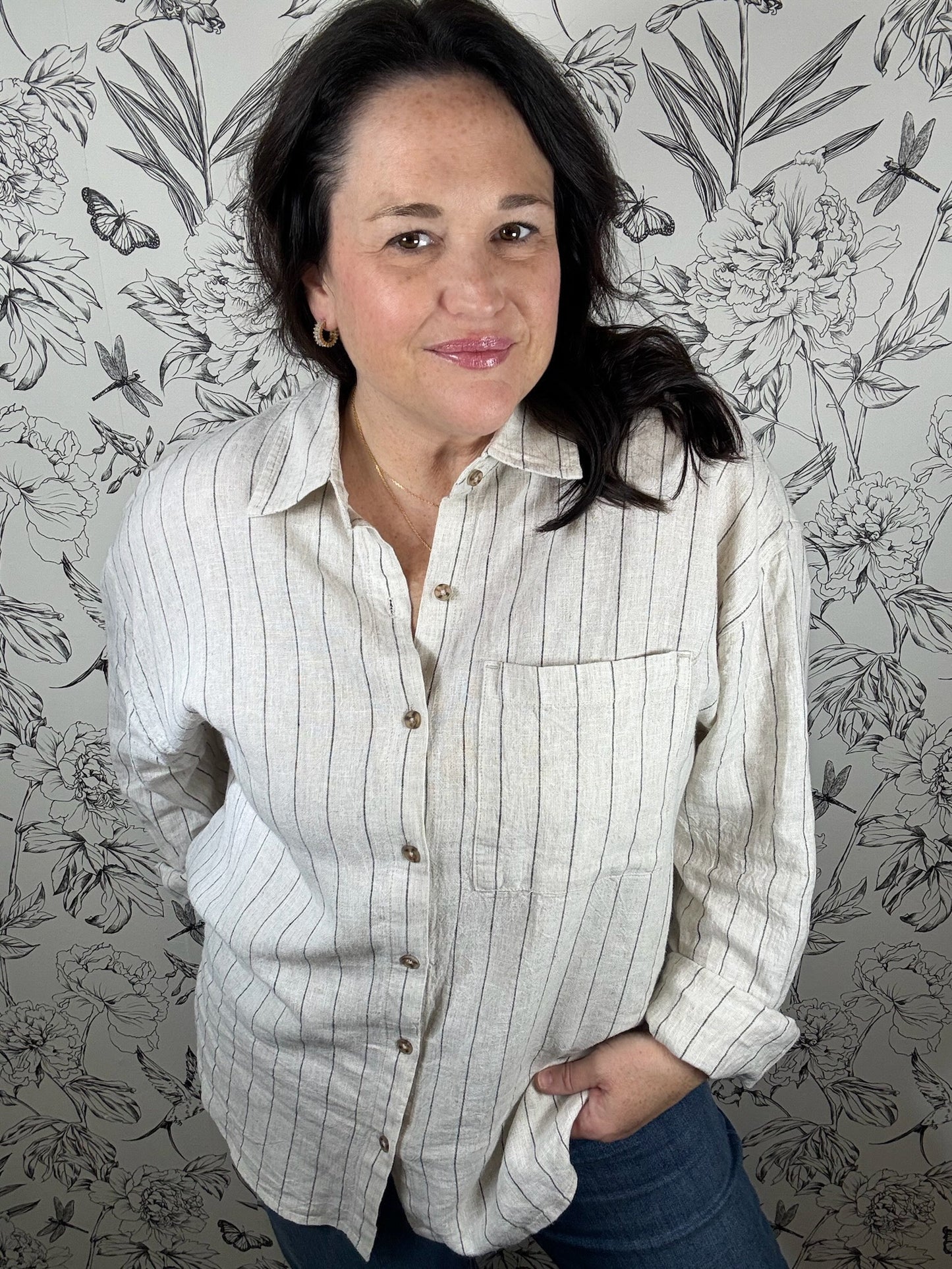 Alfie Stripe Linen Button Up