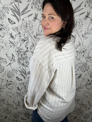 Alfie Stripe Linen Button Up