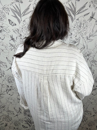 Alfie Stripe Linen Button Up