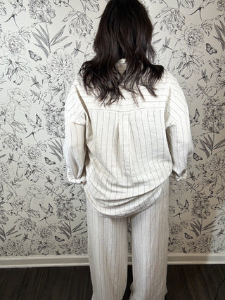 Alfie Stripe Linen Button Up