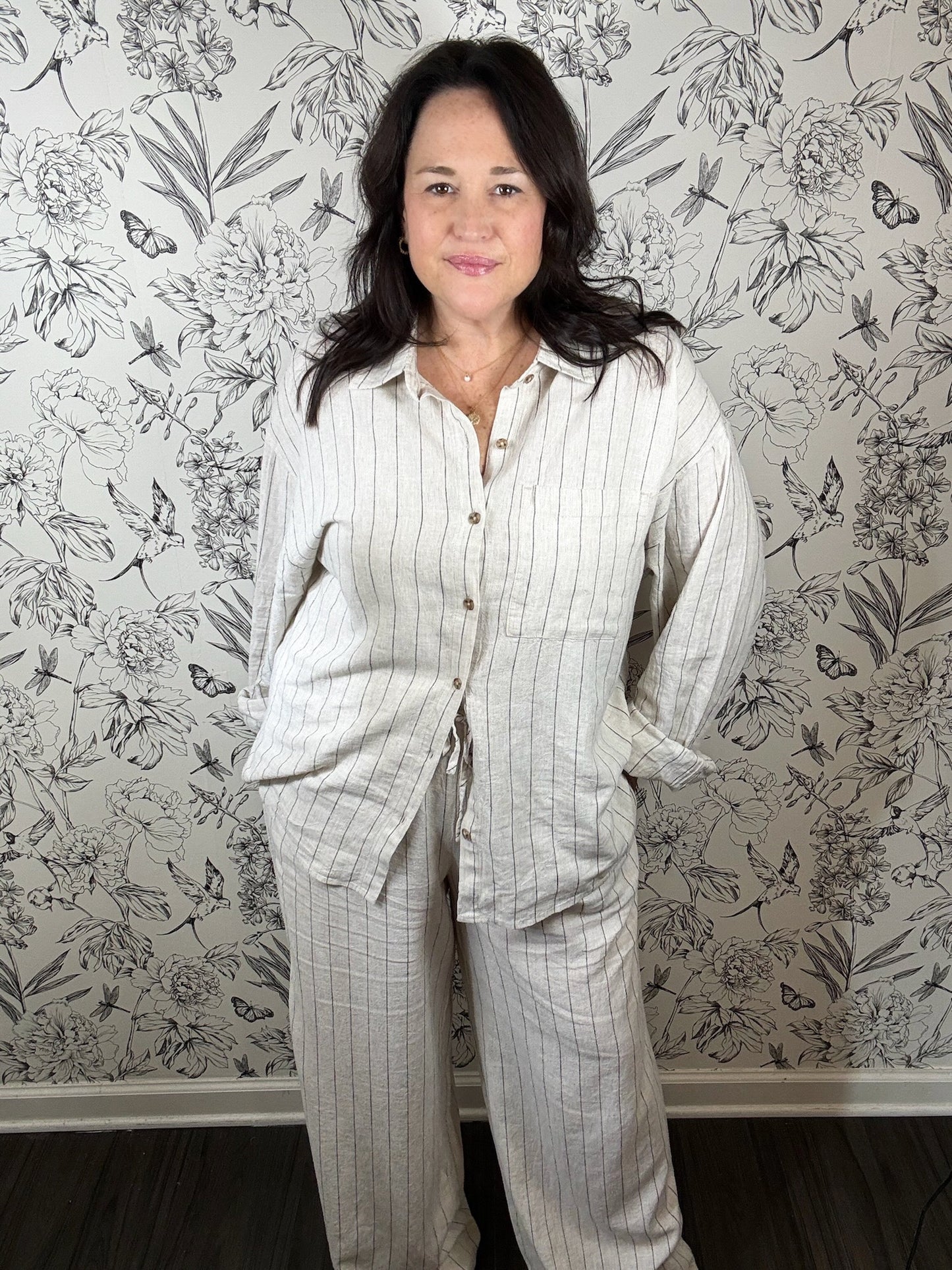 Henri Stripe Wide Leg Trouser