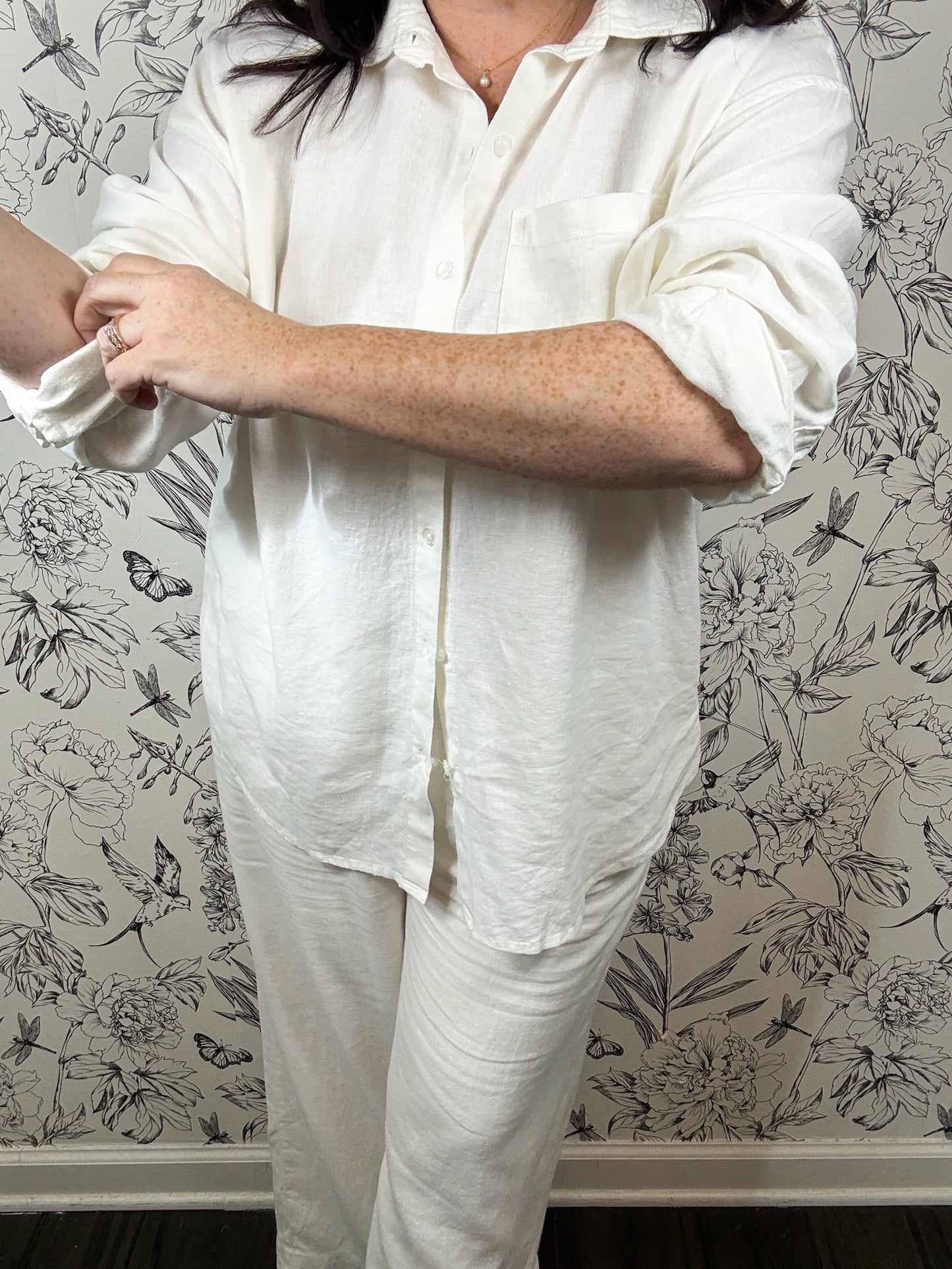 Alfie Button up in White