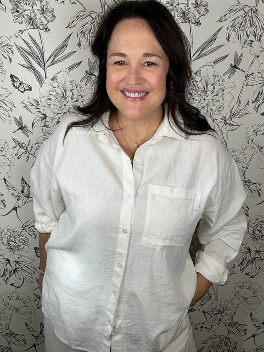 Alfie white linen top Z SUPPLY