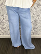 Ryan Wide Leg | Blue Stripe Tencel