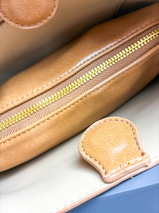 Amber Vegan Leather Small Hobo | Tan