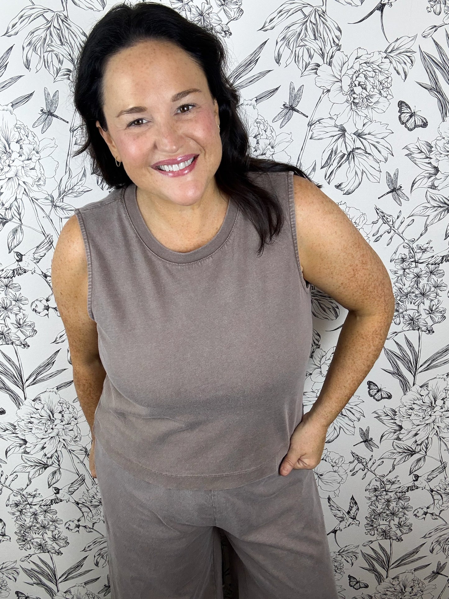 Sloane Jersey Tank | Taupe