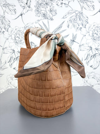 Lucia Small Vegan Croc Hobo Tan BC BAGS