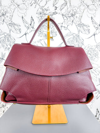 Lune Pebbled Vegan Leather Convertible Crossbody Satchel BC BAGS