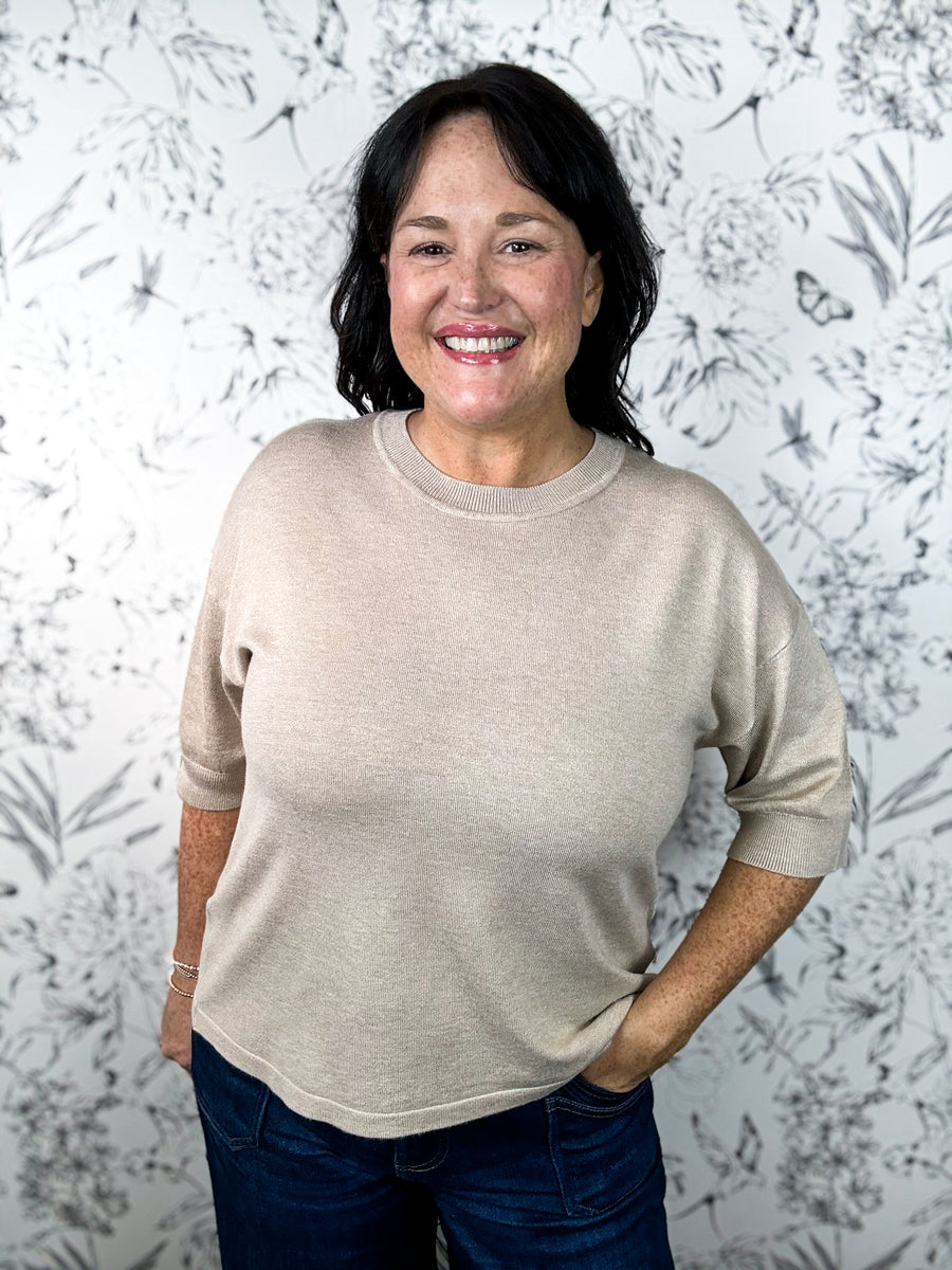 Luxe Knit Tee | Taupe Elevated Essential