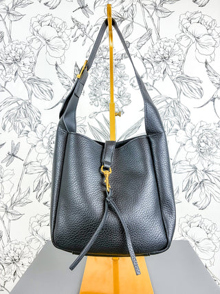 Noa Pebbled Vegan Leather Shoulder Bag Black BC BAGS
