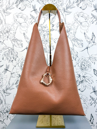 Noma Camel Reversible Tote, vegan suede and vegan pebble leather, BC Bags