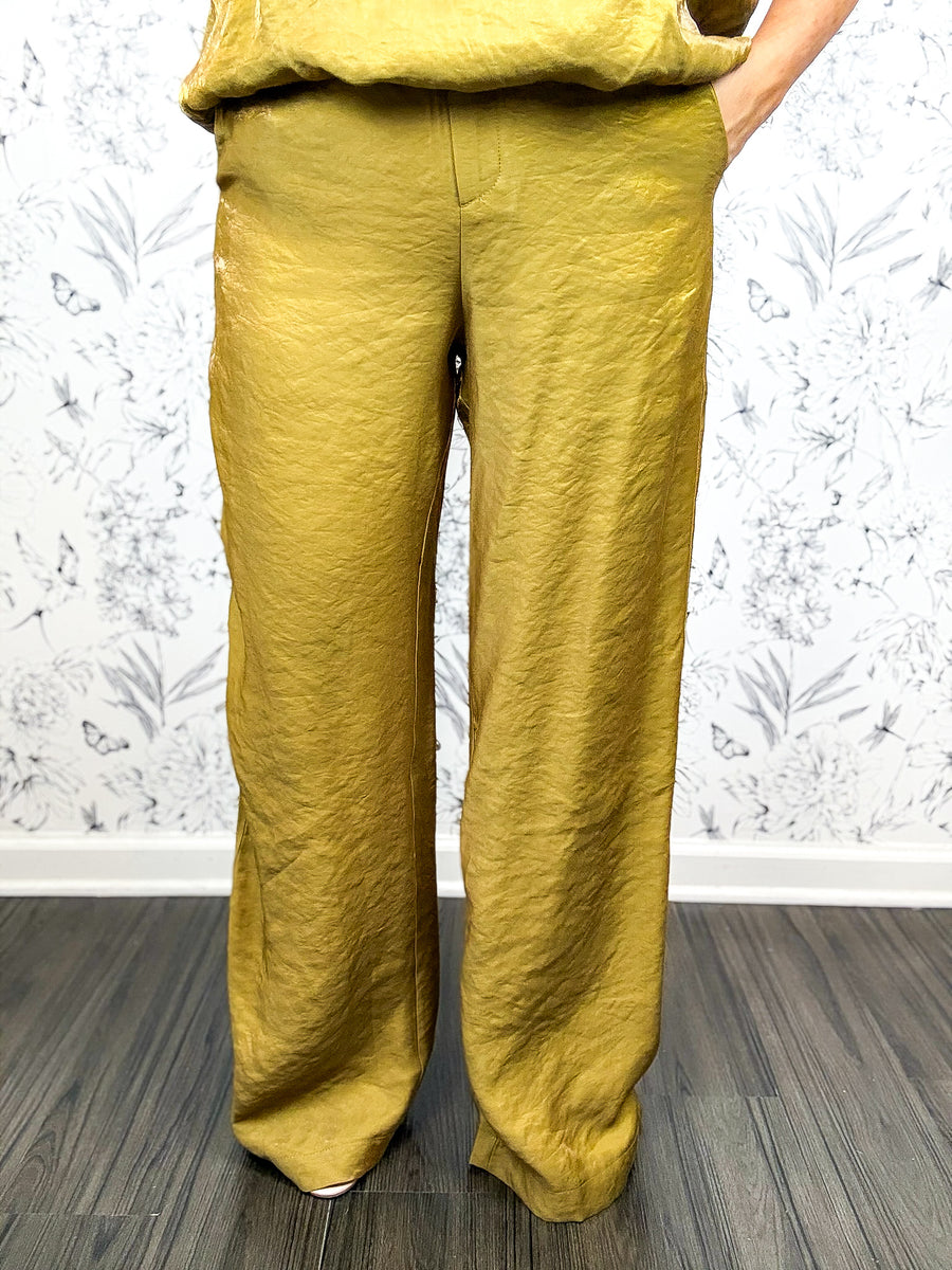 Olive Grove Satin Trouser