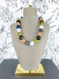 Pop of Joy Olive Mix Beaded Necklace Trending, Treasure Jewels