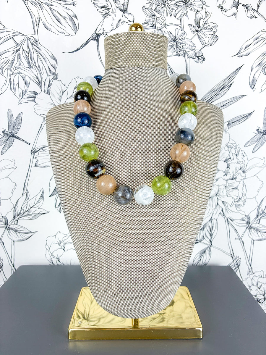 Olive Mix Beaded Necklace