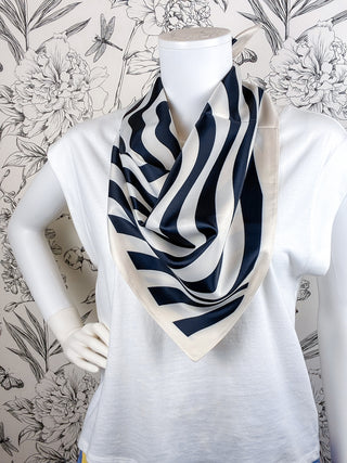 Reversible Zebra Square Scarf – 27" Silky Versatile Bandana Scarf BC BAGS
