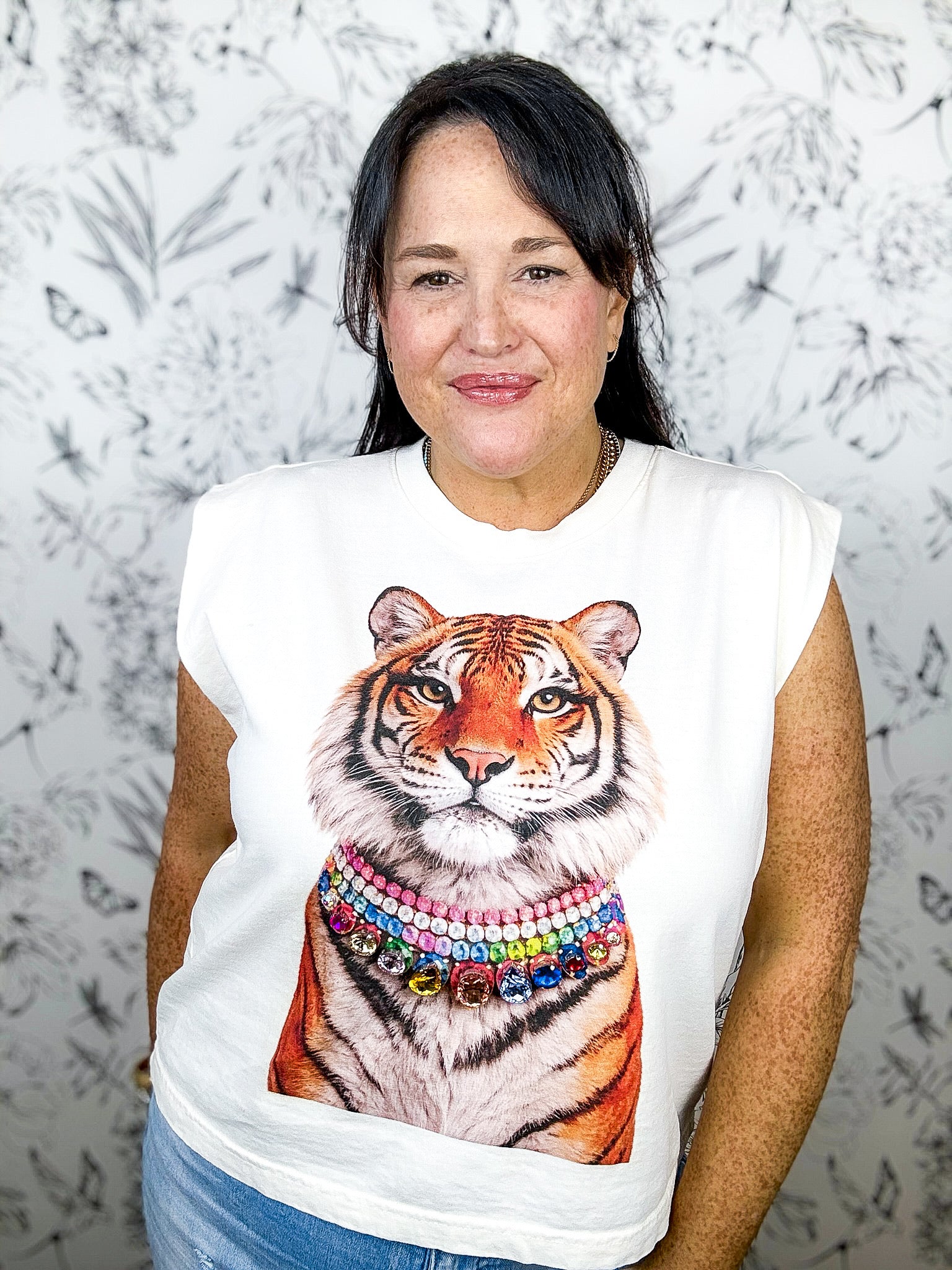 Rhinestone Blinged Tiger Muscle Tee GAME DAY LSU
