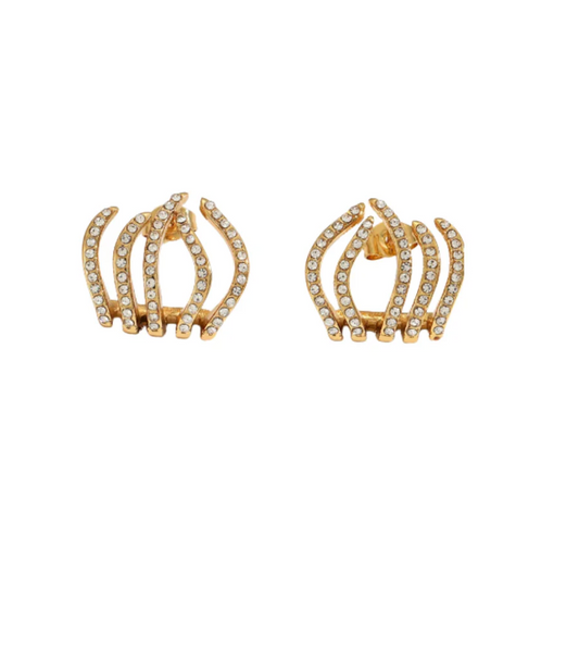 gold and cz crown earrings LINNY CO