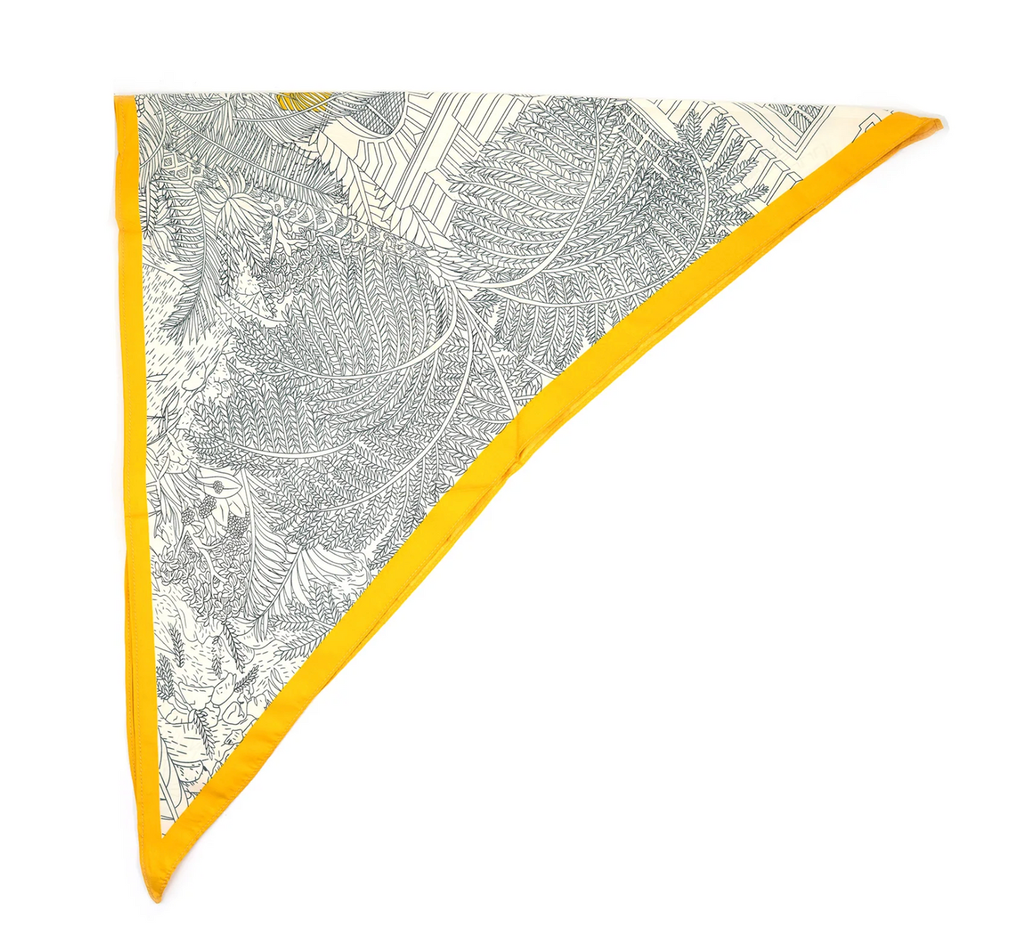 Triangle Scarf | Yellow Botanical
