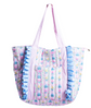 ruffled pink travel tote bag JANE MARIE