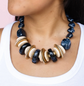Monaco Marble Necklace | Black