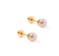 pink pearl flat back stud earring LINNY CO
